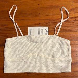 New Zara Cropped Tank Laced White size medium